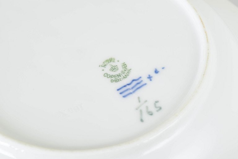 Royal Copenhagen, Denmark. Blue Fluted Plain, porcelain set of four deep plates with cobalt blue - 4