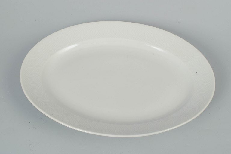 Axel Salto for Royal Copenhagen, Denmark. Porcelain oval serving platter with relief decoration. - 2