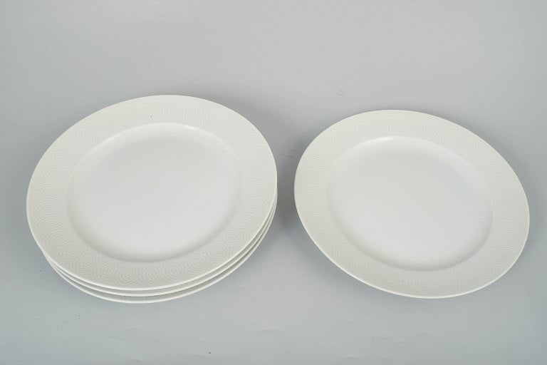 Axel Salto for Royal Copenhagen, Denmark. Porcelain set of four dinner plates with relief - 2