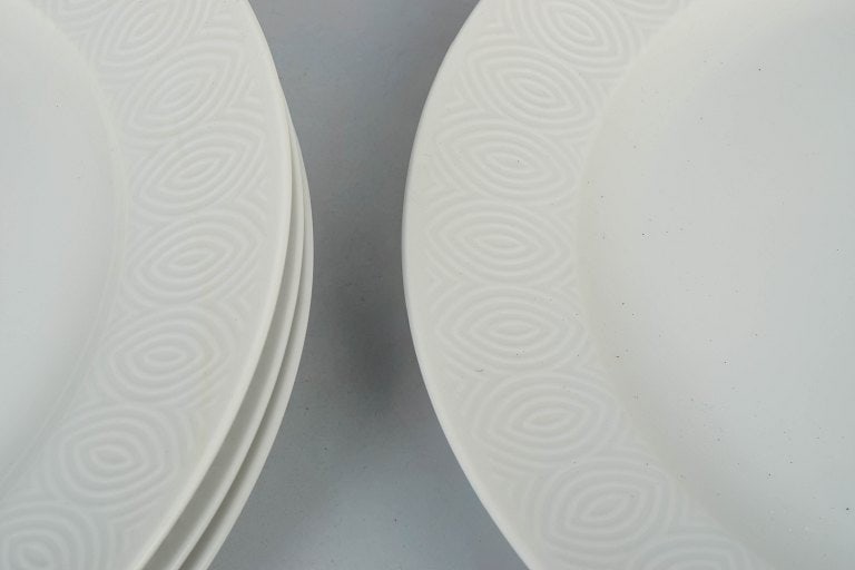 Axel Salto for Royal Copenhagen, Denmark. Porcelain set of four dinner plates with relief - 3