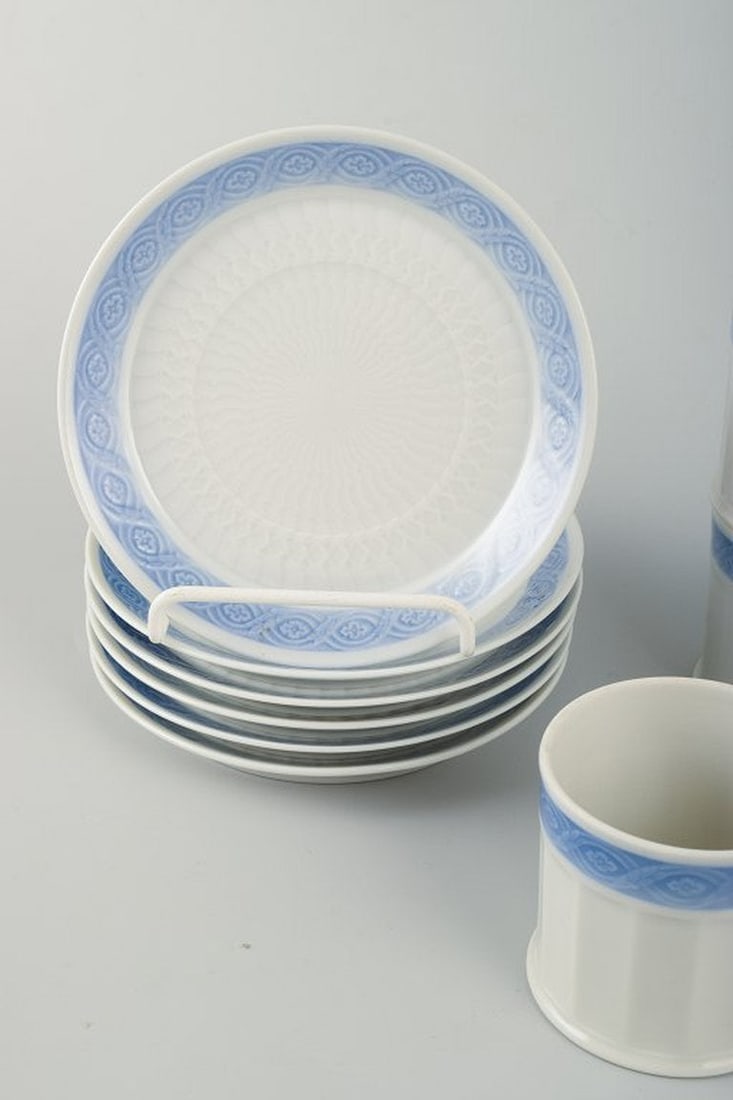 Arnold Krog for Royal Copenhagen Blue Fan. Six porcelain coffee cups with matching saucers. Circa - 3