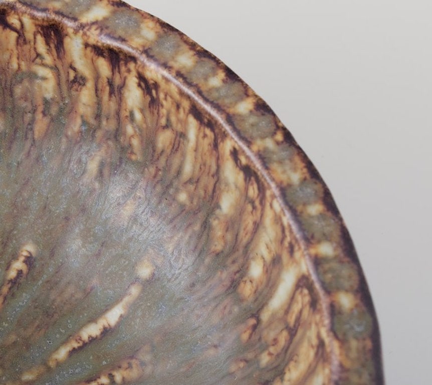 Gunnar Nylund for Rörstrand, Sweden. Ceramic bowl with birch tree glaze. Mid-20th century. - 6