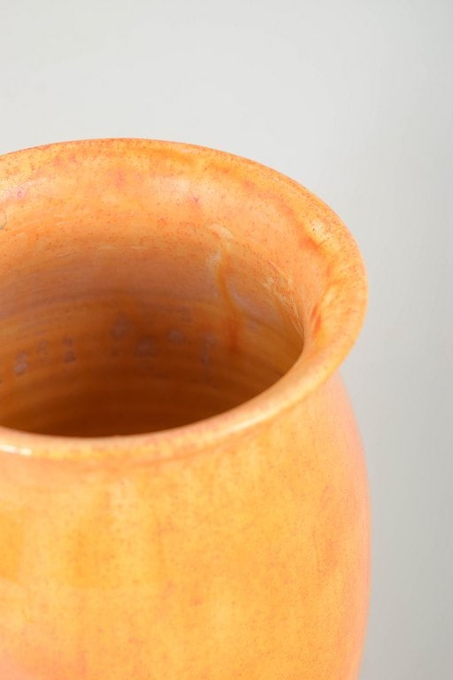 Kähler, Denmark. Yellow glazed vase in earthenware with tapering form. Approx. 1930s. - 3