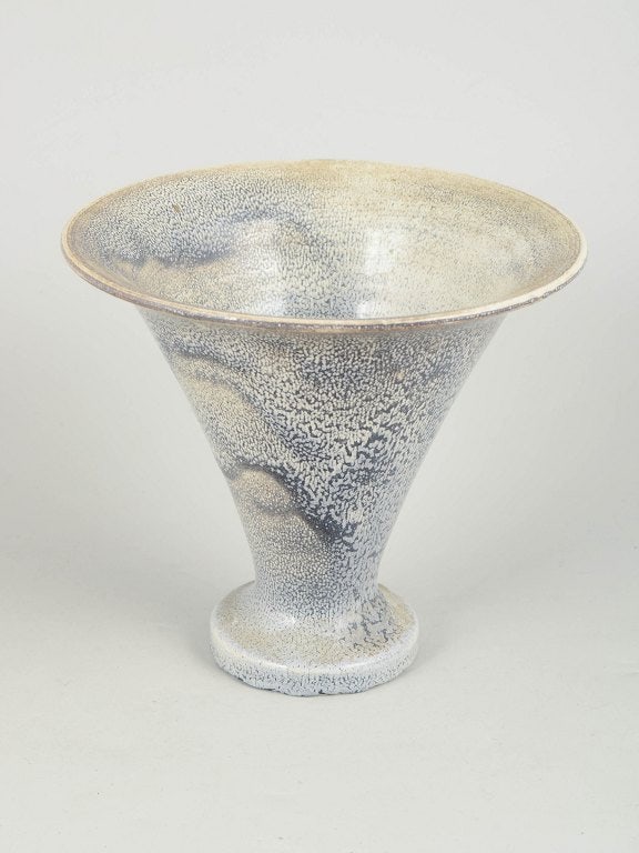 Svend Hammershøi for Kähler, Denmark. Trumpet-shaped stoneware vase in black and grey: Svend Hammershøi for Kähler, trumpet-shaped vase. Decorative stoneware vase with a characteristic trumpet form and double glaze in black and grey tones. A fine example of