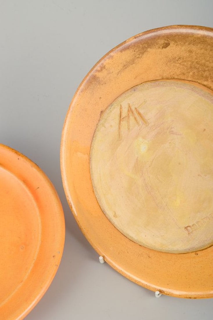 Svend Hammershøi for Kähler, Denmark. Two shallow dishes in earthenware. 1930s. - 4