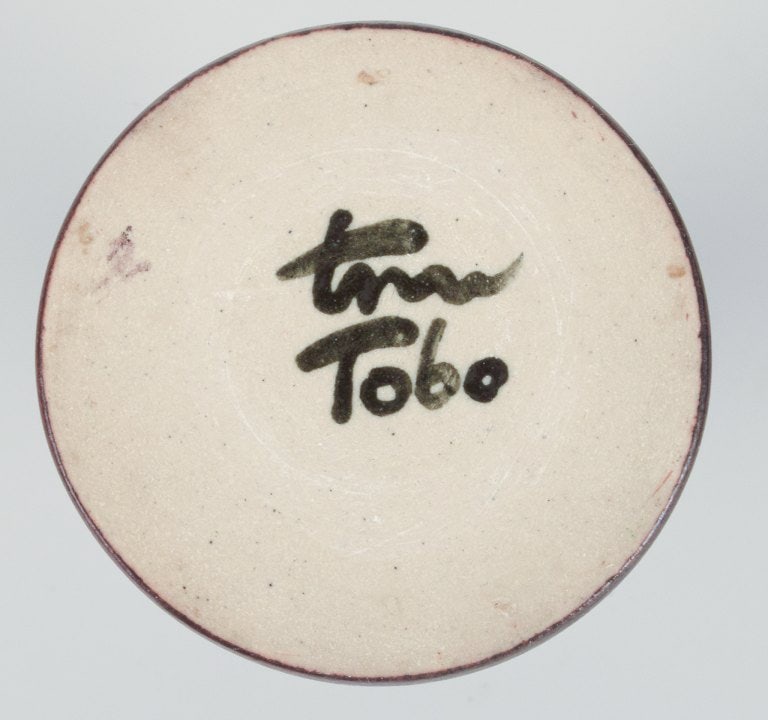 Ingrid and Erich Triller, Sweden. Unique ceramic vase decorated with brown-toned glaze. - 6
