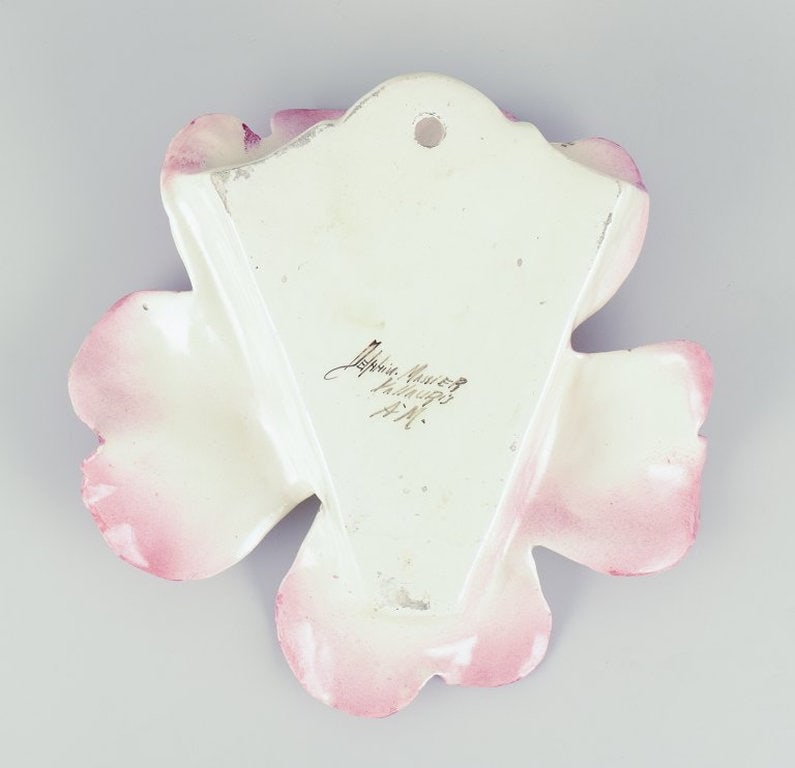 Delphin Massier for Vallauris, France. Ceramic wall planter in the shape of a flower. Early 20th - 8