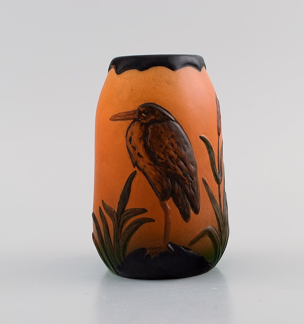 Ipsen's, Denmark. Vase in hand-painted glazed ceramics decorated with bird. 1920s / 30s. Model: Ipsen's, Denmark. Vase in hand-painted glazed ceramics decorated with bird. 1920s / 30s. Model number 749. Measures: 12 x 7.7 cm. In excellent condition. Stamped. Reserve: $189.00 Shipping: Domestic: 