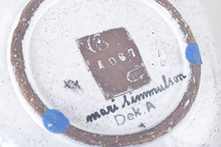 Mari Simmulson for Upsala Ekeby, Sweden. Square stoneware decorative dish with cubist female - 4