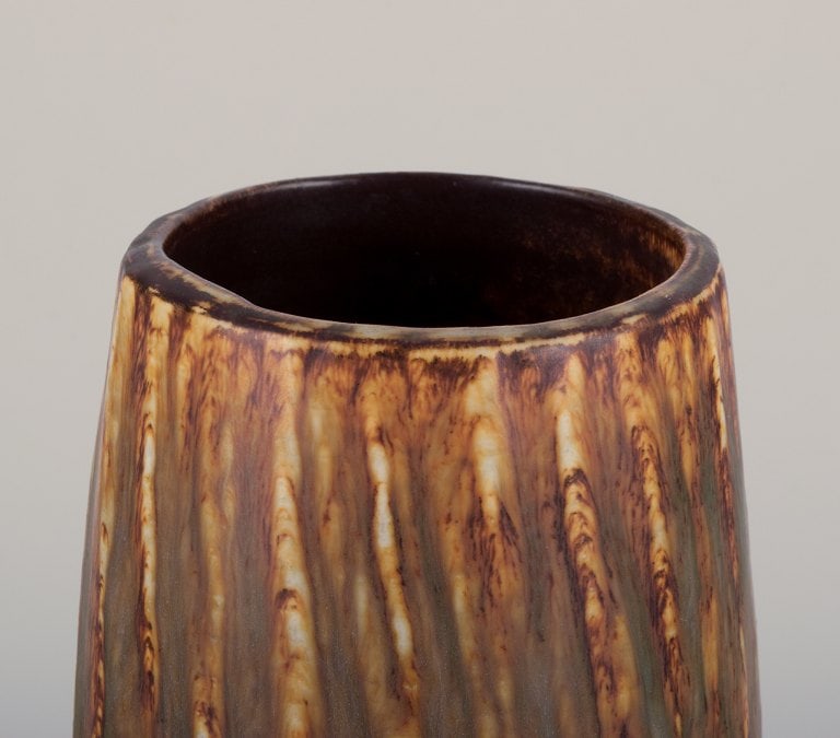 Gunnar Nylund for Rörstrand, ceramic vase with birch glaze. - 4