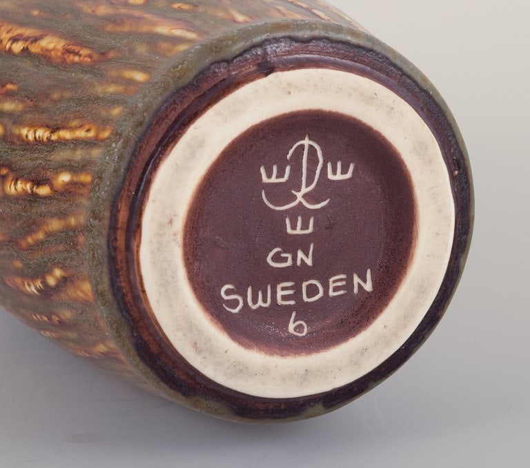 Gunnar Nylund for Rörstrand, ceramic vase with birch glaze. - 6