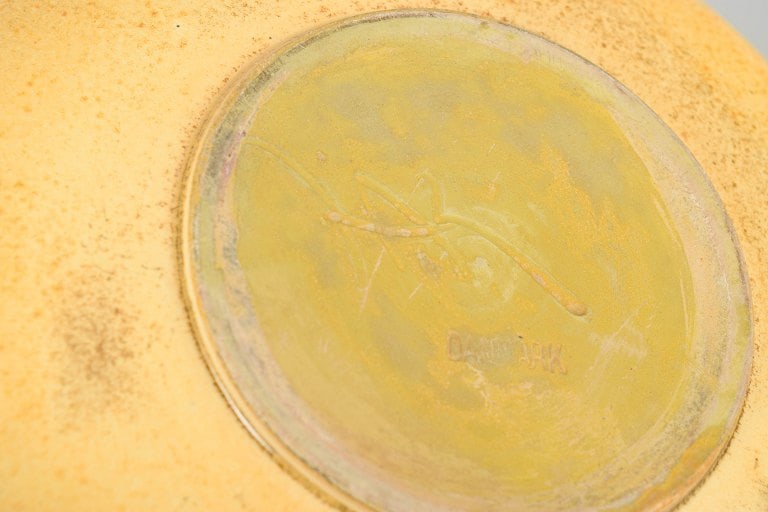 Kähler, Denmark. Set of six ceramic teacups with matching saucers with golden-brown and yellow - 5