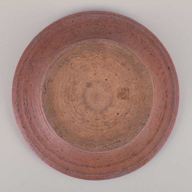 Nils Kähler for Kähler, Denmark. Round ceramic bowl in a modernist style. Turquoise and - 6