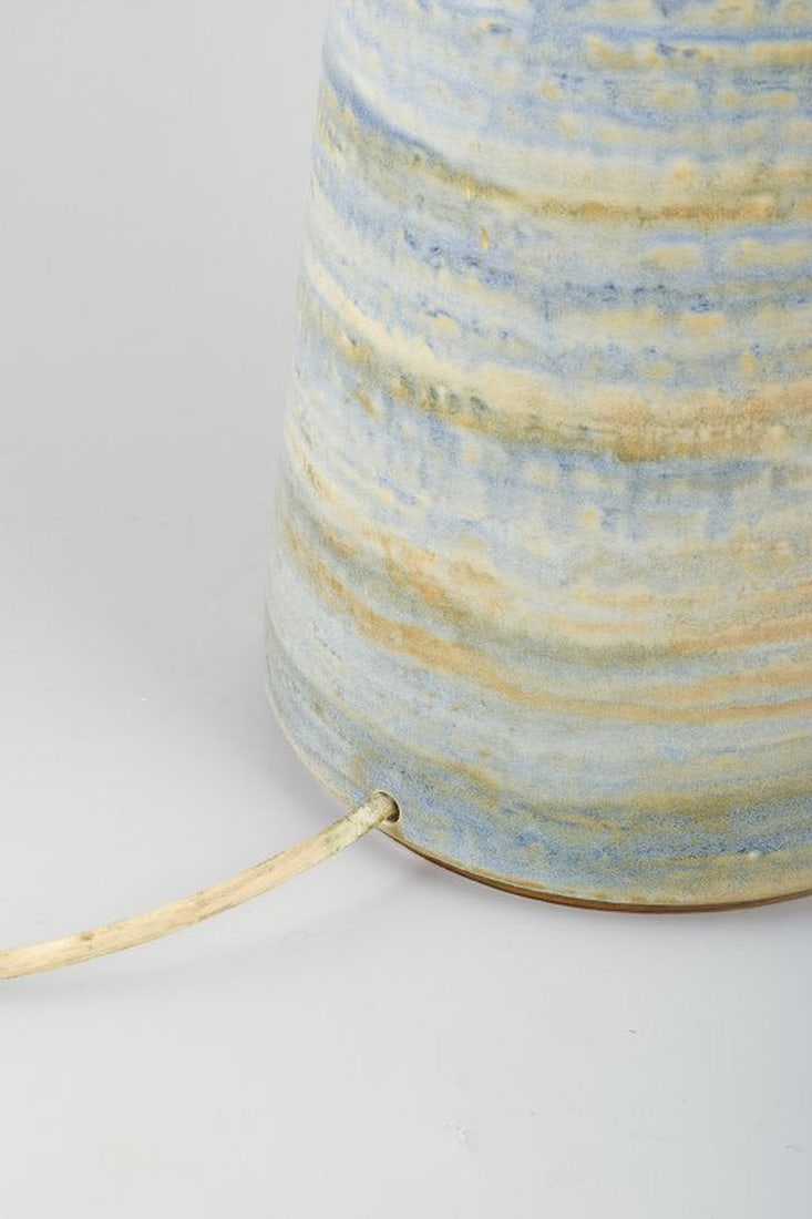 Arne Finne for Søholm, Denmark. Very large ceramic lamp with period-typical pattern. Circa - 3