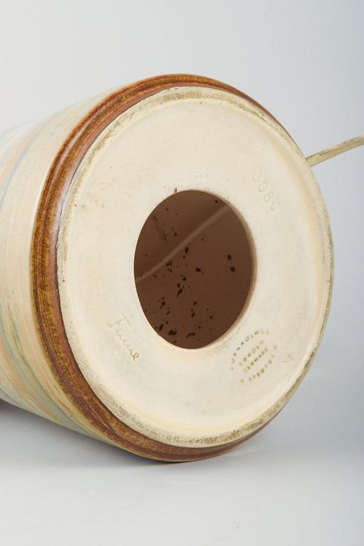 Arne Finne for Søholm, Denmark. Very large ceramic lamp with period-typical pattern. Circa - 4