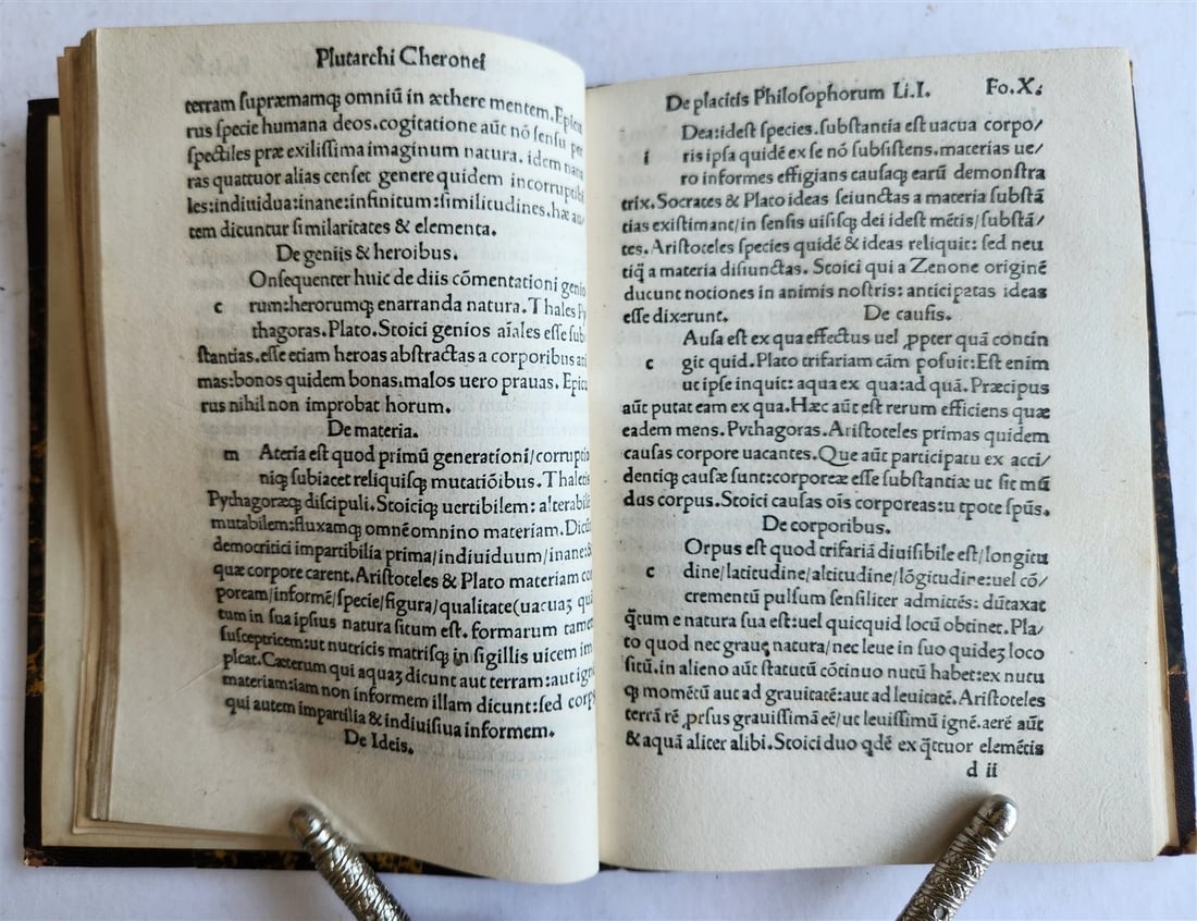 1510 POST-INCUNABULA Pseudo-Plutarch ANTIQUE De Placitis Philosophorum VERY RARE - 5