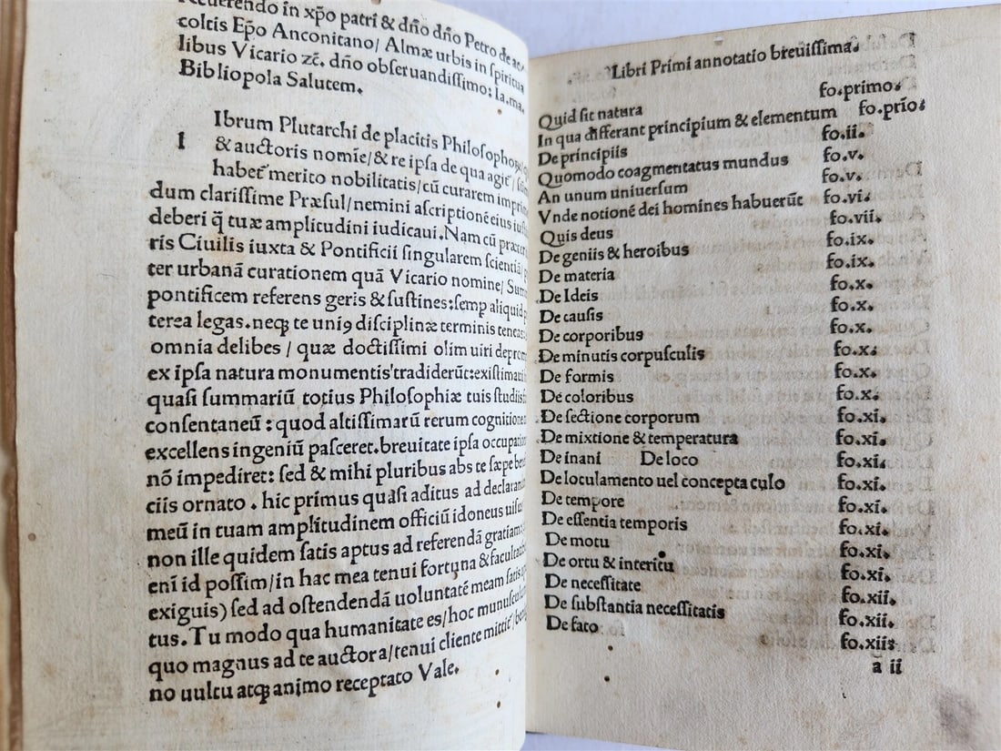 1510 POST-INCUNABULA Pseudo-Plutarch ANTIQUE De Placitis Philosophorum VERY RARE - 7