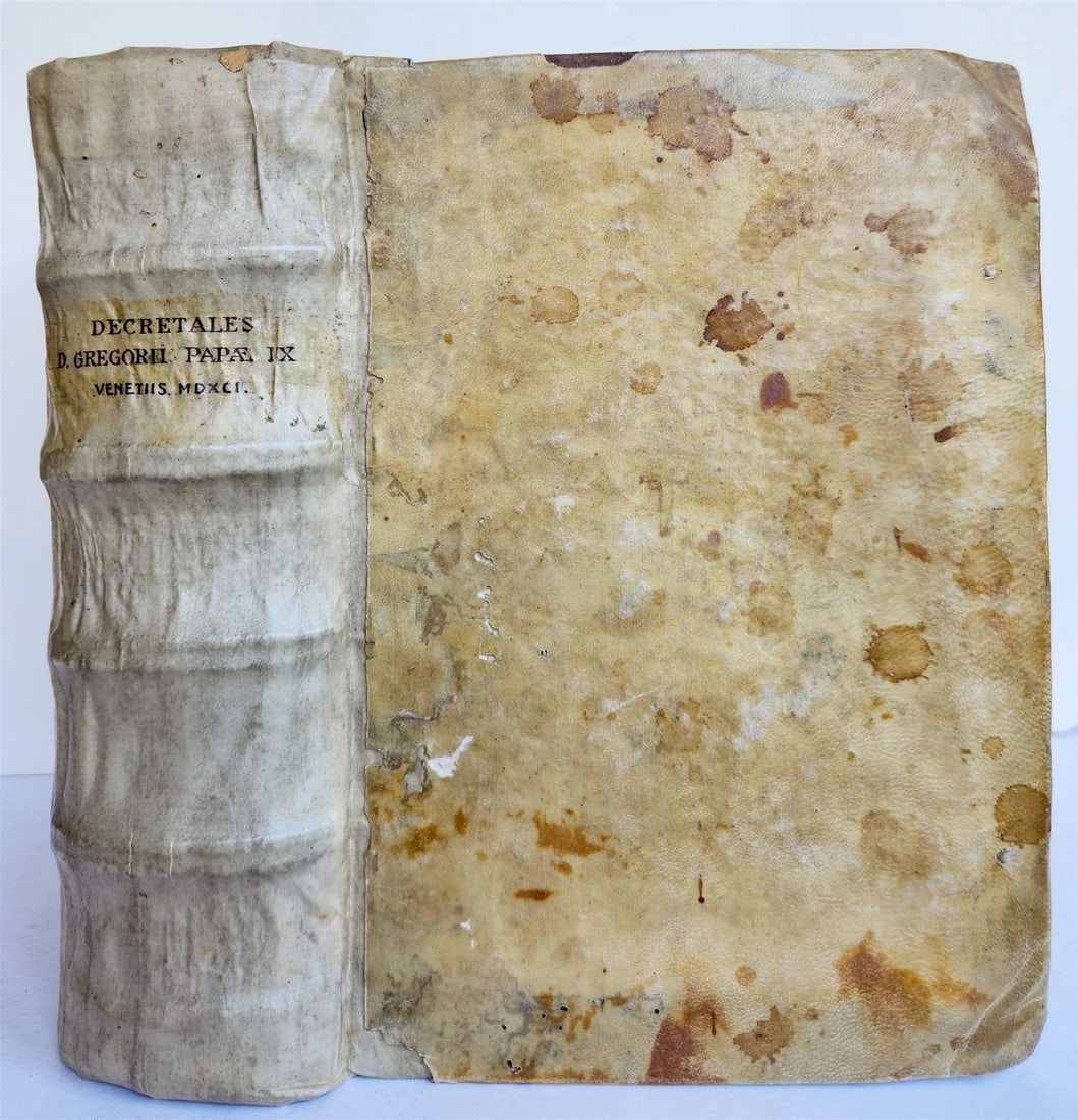 1591 DECRETALS of Pope Gregory IX antique 16th CENTURY - 3