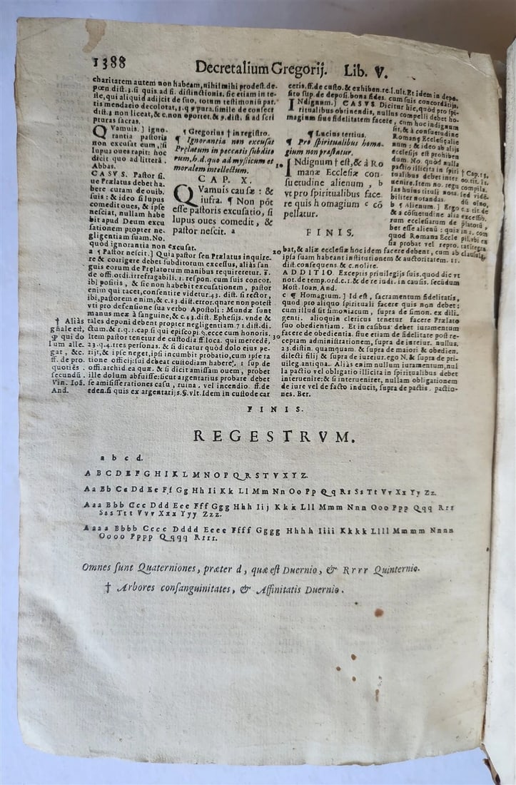 1591 DECRETALS of Pope Gregory IX antique 16th CENTURY - 7