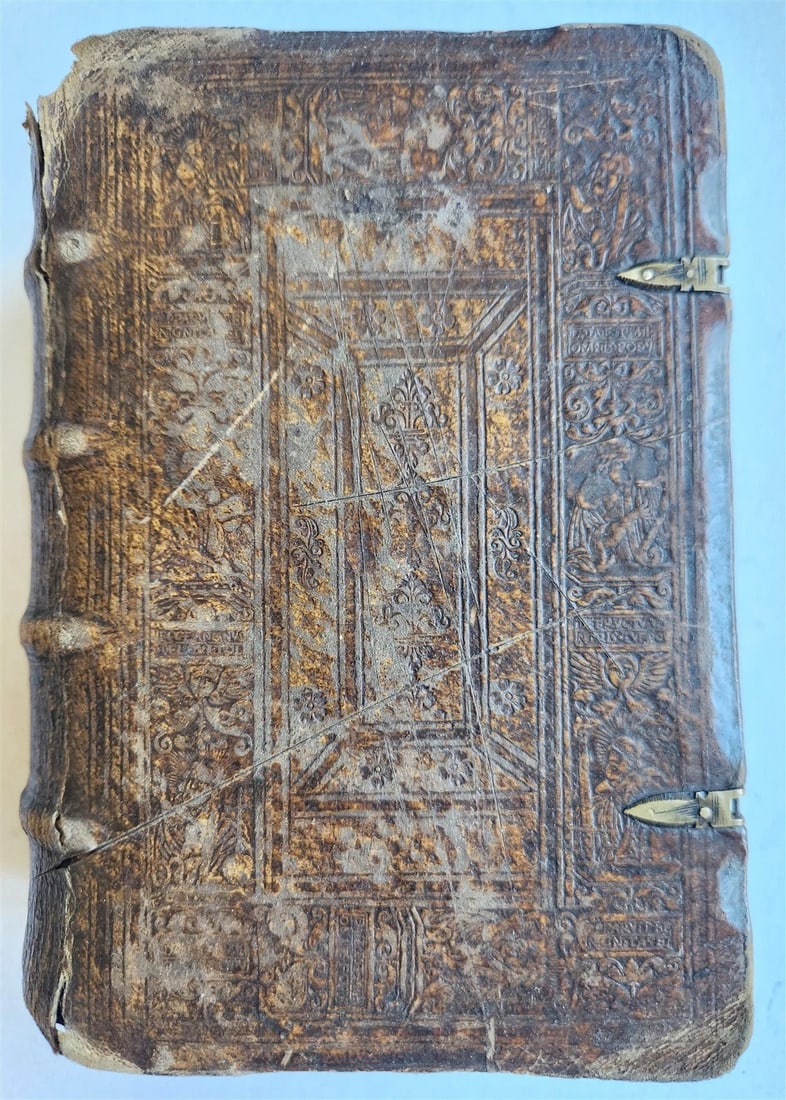 1562 BIBLE ILLUSTRATED antique ORIGINAL PIGSKIN BINDING LATIN BIBLIA SACRA 16 c. - 5