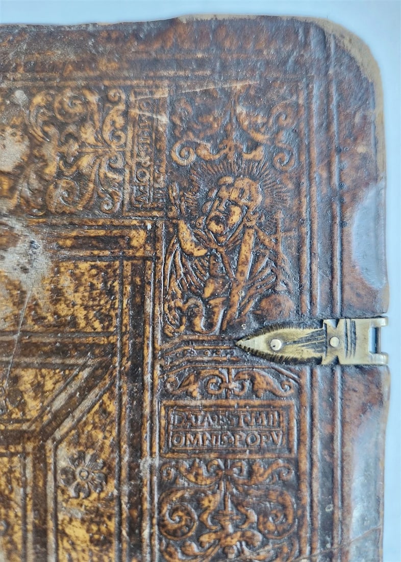 1562 BIBLE ILLUSTRATED antique ORIGINAL PIGSKIN BINDING LATIN BIBLIA SACRA 16 c. - 8