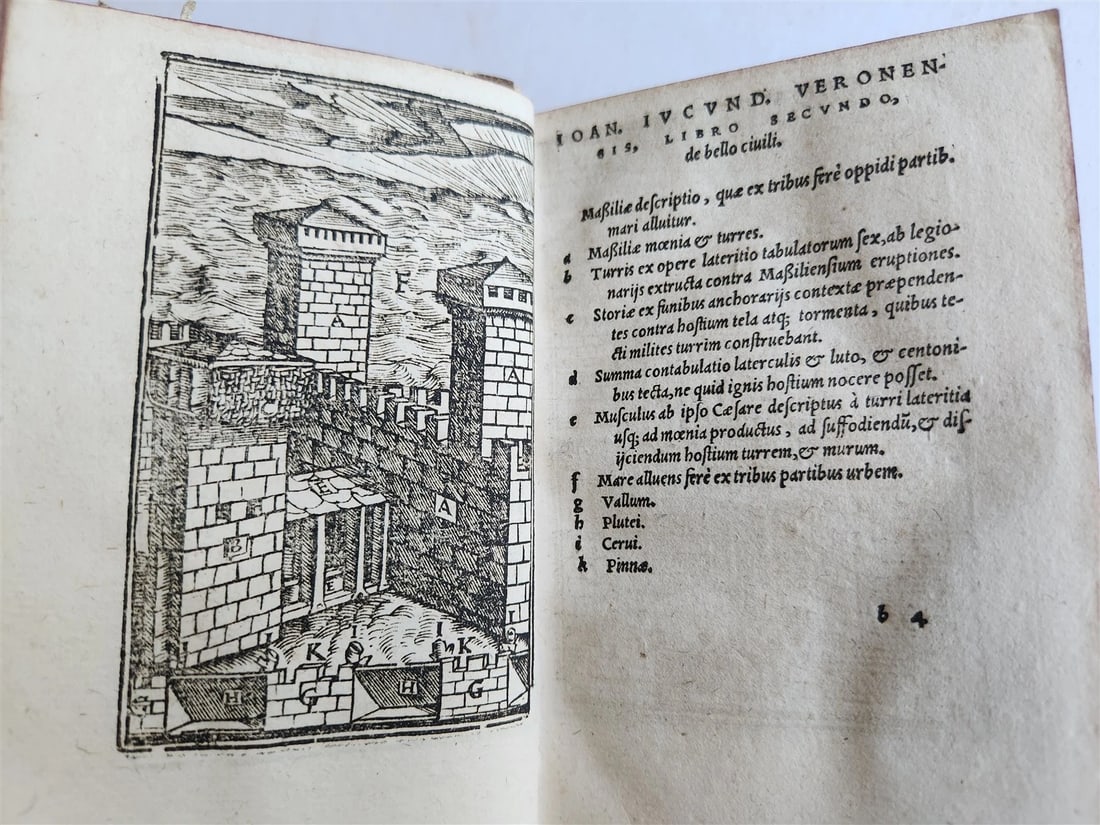 1581 JULIUS CAESAR ILLUSTRATED antique ORIGINAL 16th CENTURY BINDING - 10
