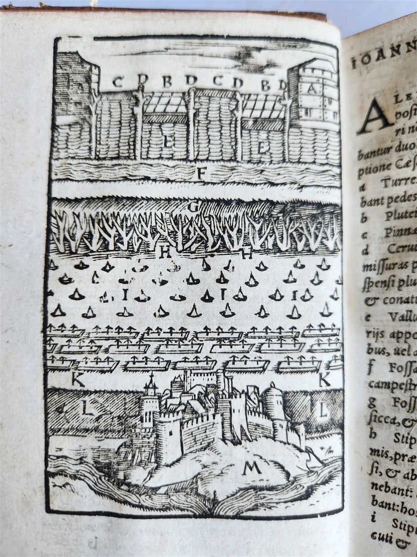 1581 JULIUS CAESAR ILLUSTRATED antique ORIGINAL 16th CENTURY BINDING - 16