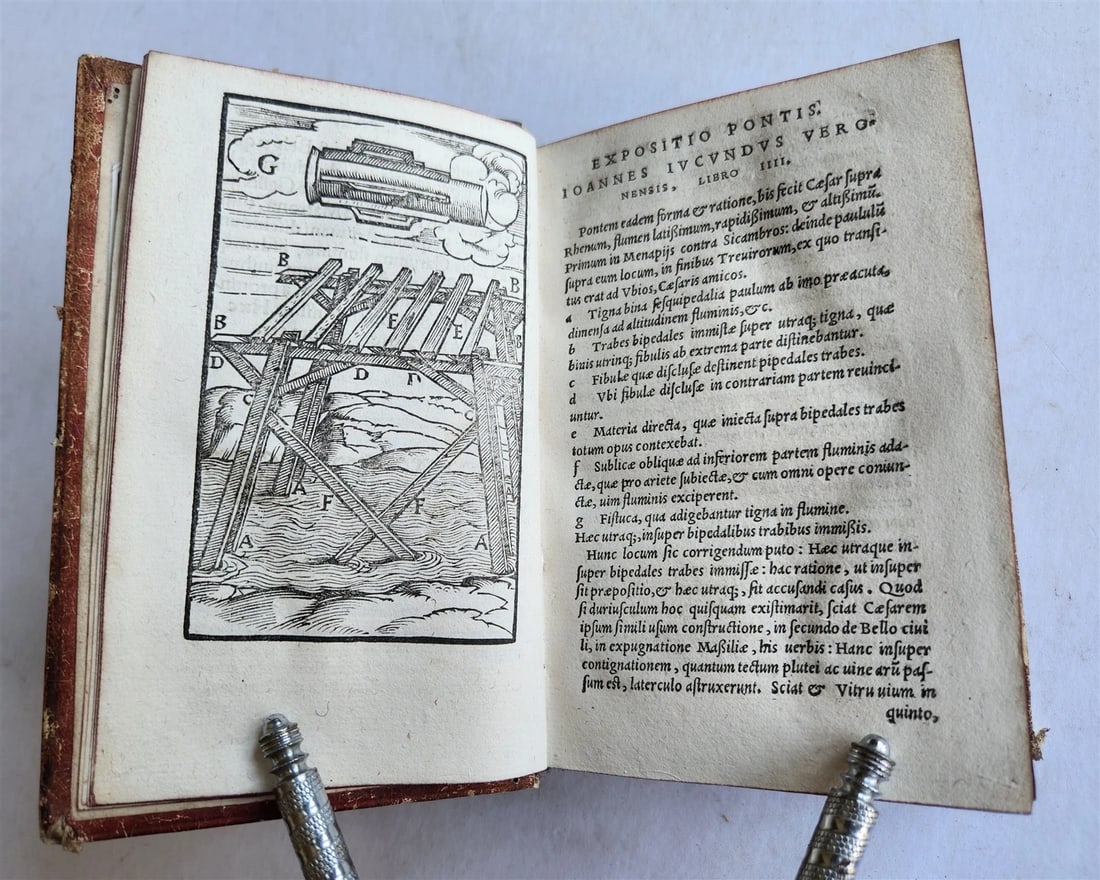 1581 JULIUS CAESAR ILLUSTRATED antique ORIGINAL 16th CENTURY BINDING - 17
