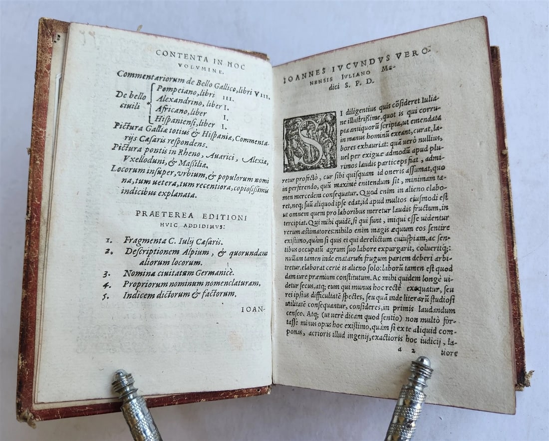 1581 JULIUS CAESAR ILLUSTRATED antique ORIGINAL 16th CENTURY BINDING - 19