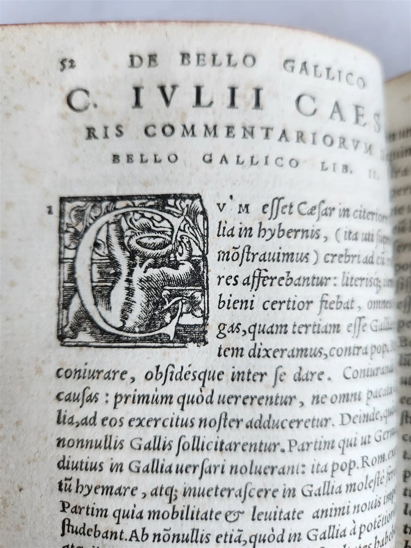 1581 JULIUS CAESAR ILLUSTRATED antique ORIGINAL 16th CENTURY BINDING - 20