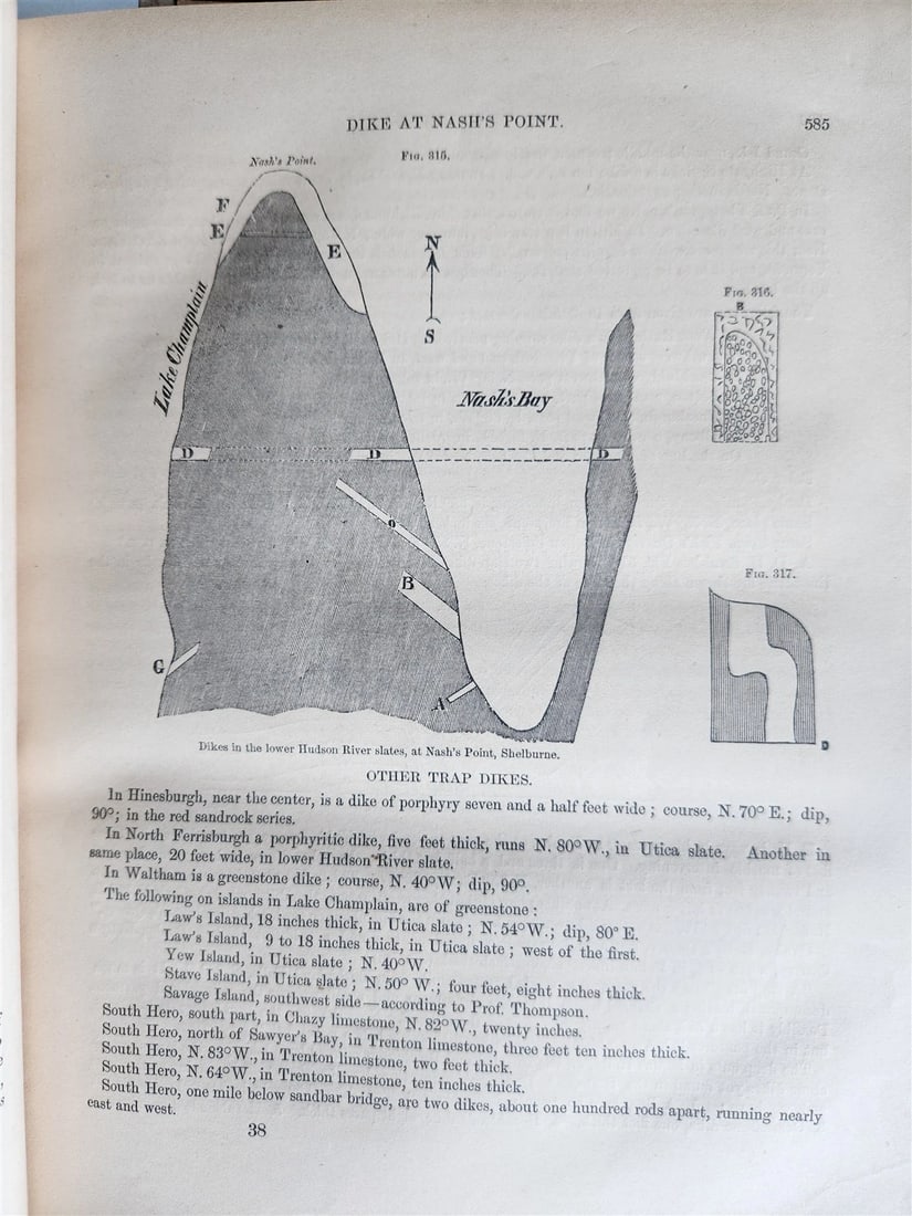 1861 Report on the Geology of Vermont 2 VOLUMES antique ILLUSTRATED Americana - 17