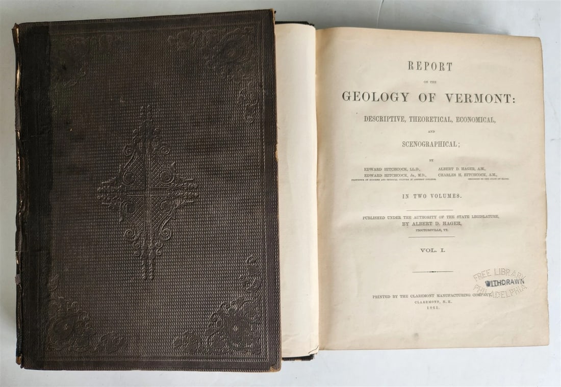 1861 Report on the Geology of Vermont 2 VOLUMES antique ILLUSTRATED Americana - 3