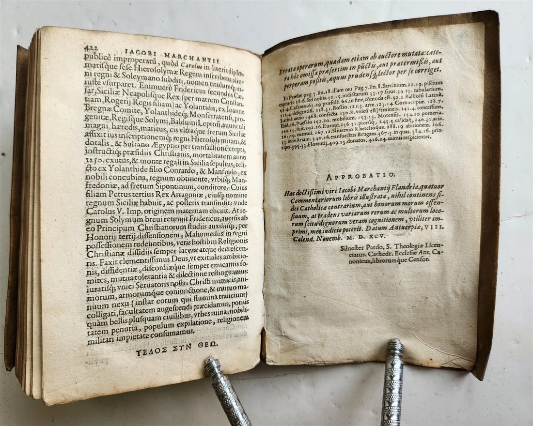 1596 HISTORY of FLANDRIA by Jacobus MARCHANTIUS antique VELLUM Plantin Press - 5