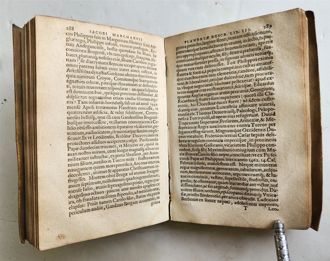 1596 HISTORY of FLANDRIA by Jacobus MARCHANTIUS antique VELLUM Plantin Press - 6