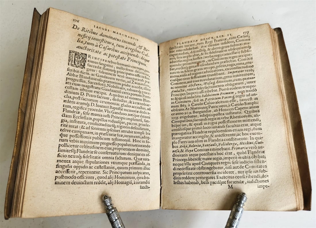 1596 HISTORY of FLANDRIA by Jacobus MARCHANTIUS antique VELLUM Plantin Press - 7