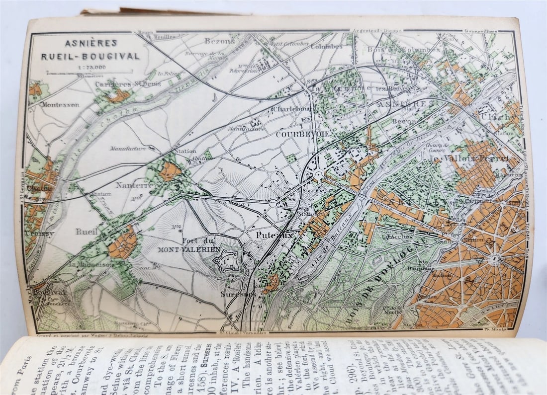 1896 BAEDERKER'S PARIS and ITS ENVIRONS antique ILLUSTRATED w/ MAPS & PLANS - 10