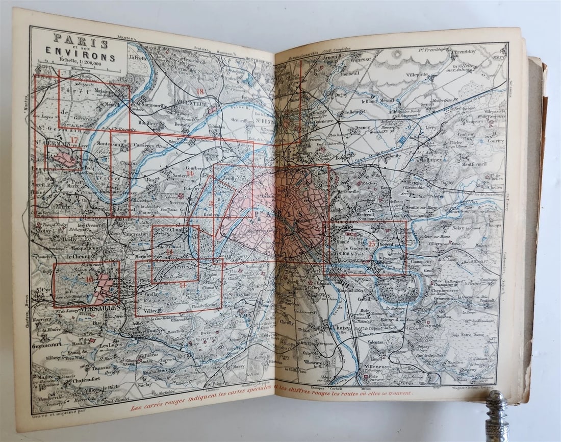 1896 BAEDERKER'S PARIS and ITS ENVIRONS antique ILLUSTRATED w/ MAPS & PLANS - 11