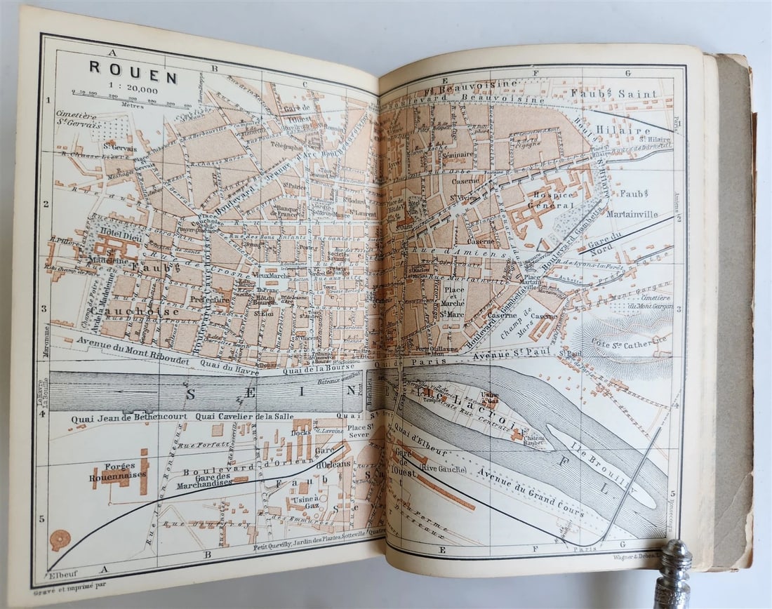 1896 BAEDERKER'S PARIS and ITS ENVIRONS antique ILLUSTRATED w/ MAPS & PLANS - 3