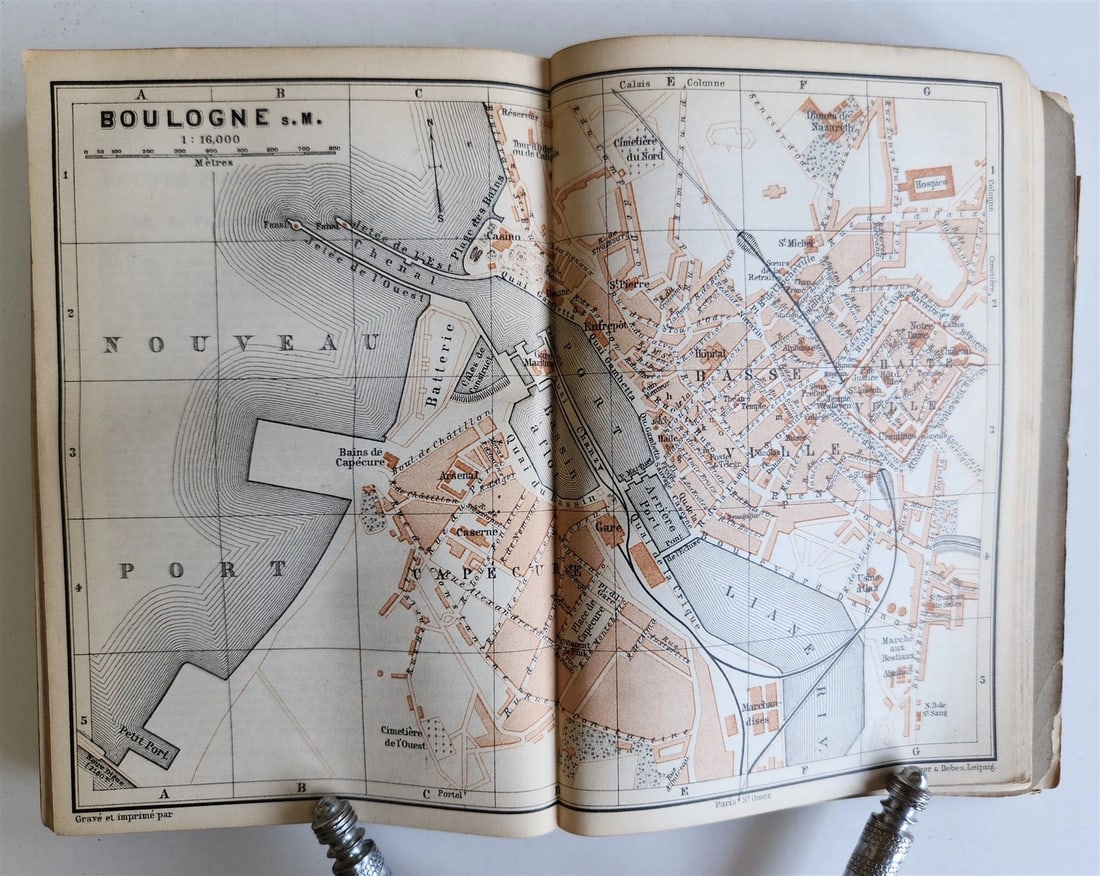 1896 BAEDERKER'S PARIS and ITS ENVIRONS antique ILLUSTRATED w/ MAPS & PLANS - 6