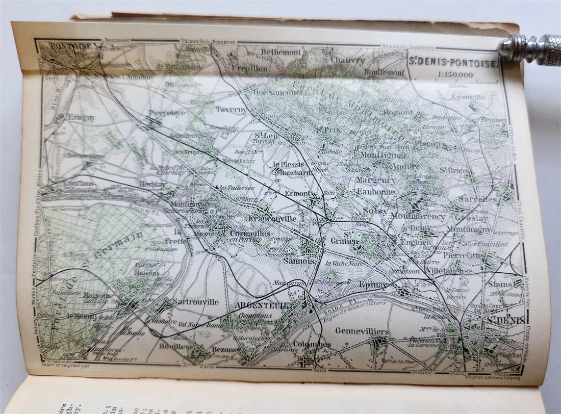 1896 BAEDERKER'S PARIS and ITS ENVIRONS antique ILLUSTRATED w/ MAPS & PLANS - 7