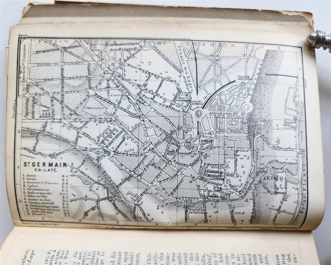 1896 BAEDERKER'S PARIS and ITS ENVIRONS antique ILLUSTRATED w/ MAPS & PLANS - 8