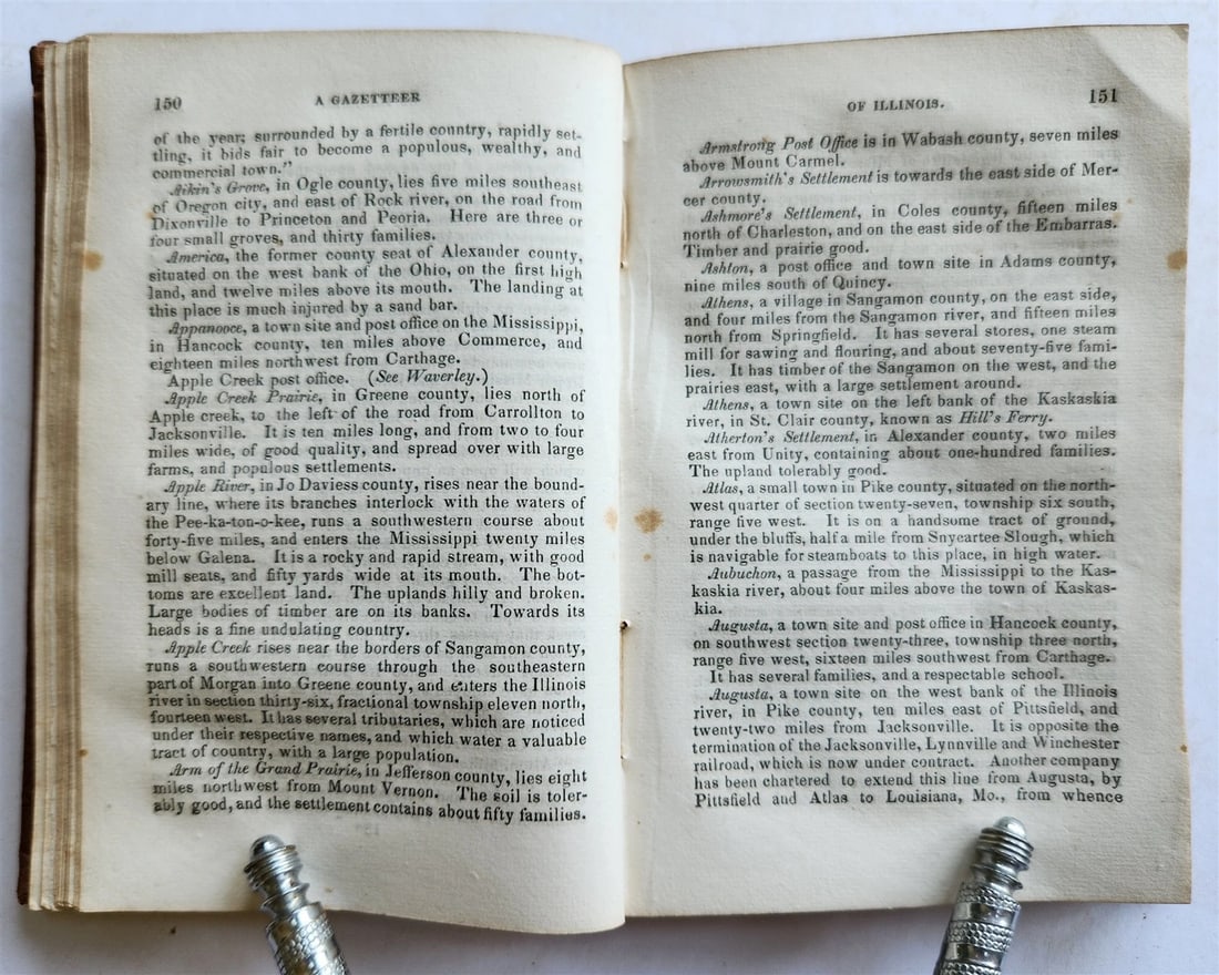 1837 PECK'S NEW GAZETTEER of ILLINOIS antique AMERICANA - 5