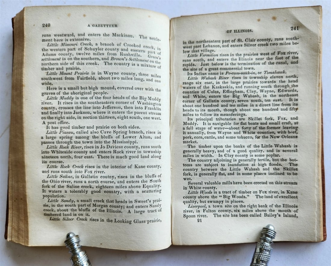 1837 PECK'S NEW GAZETTEER of ILLINOIS antique AMERICANA - 6