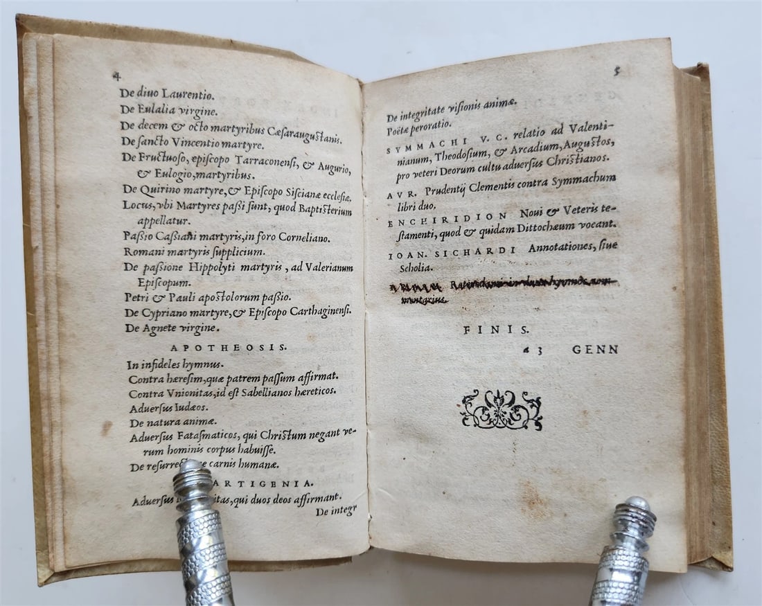 1553 POETRY by PRUDENTIUS antique 16th CENTURY vellum binding - 9