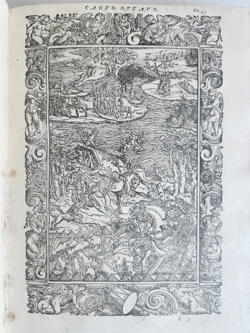 1580 ORLANDO FURIOSO by LUDOVICO ARIOSTO amazingly illustrated ANTIQUE 16th CENT - 10