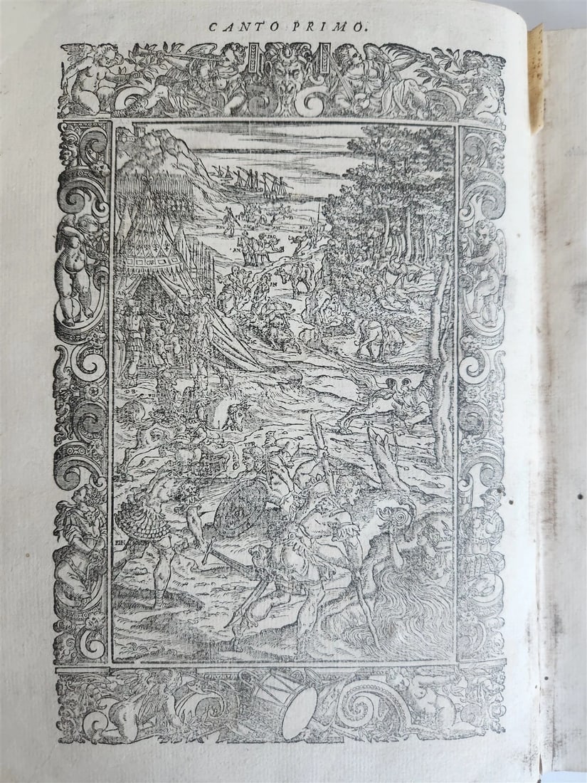 1580 ORLANDO FURIOSO by LUDOVICO ARIOSTO amazingly illustrated ANTIQUE 16th CENT - 17