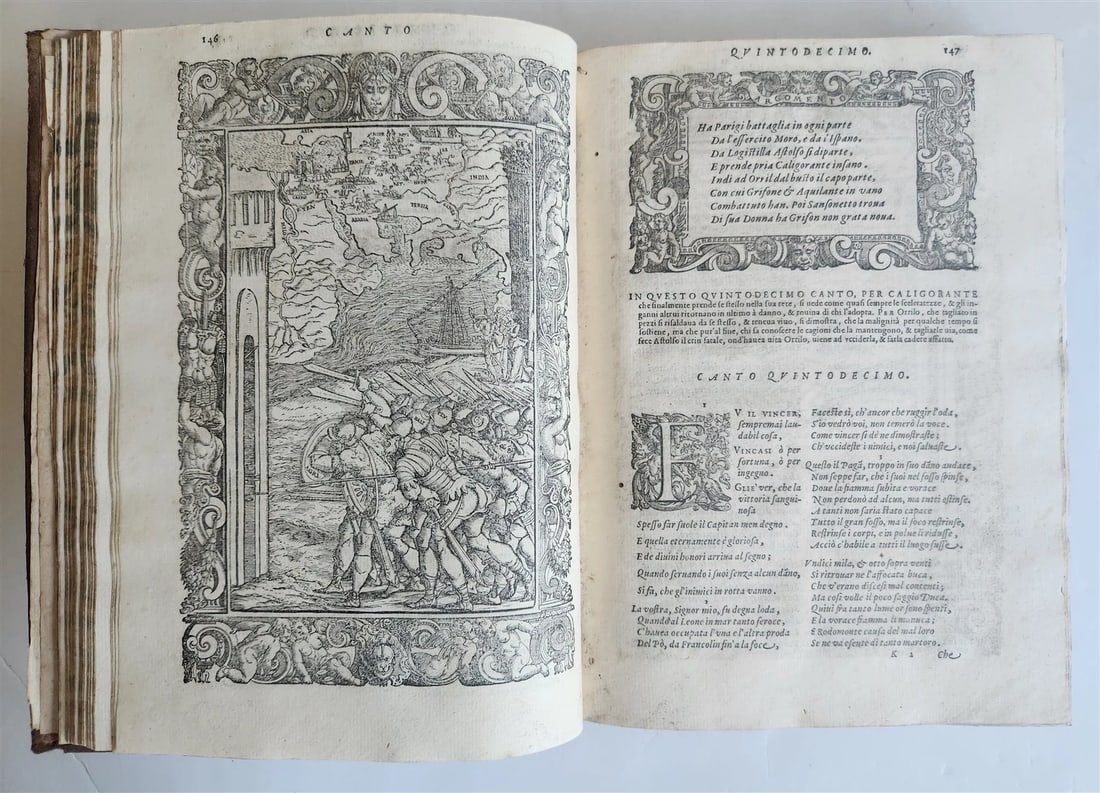 1580 ORLANDO FURIOSO by LUDOVICO ARIOSTO amazingly illustrated ANTIQUE 16th CENT - 2