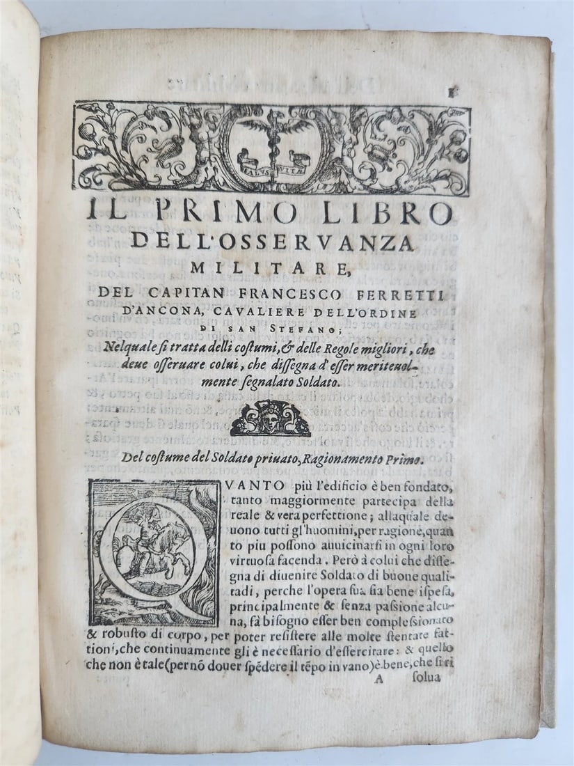 1576 ILLUSTRATED MILITARY TREATISE by Ferretti ANTIQUE Della osservanza militare - 12