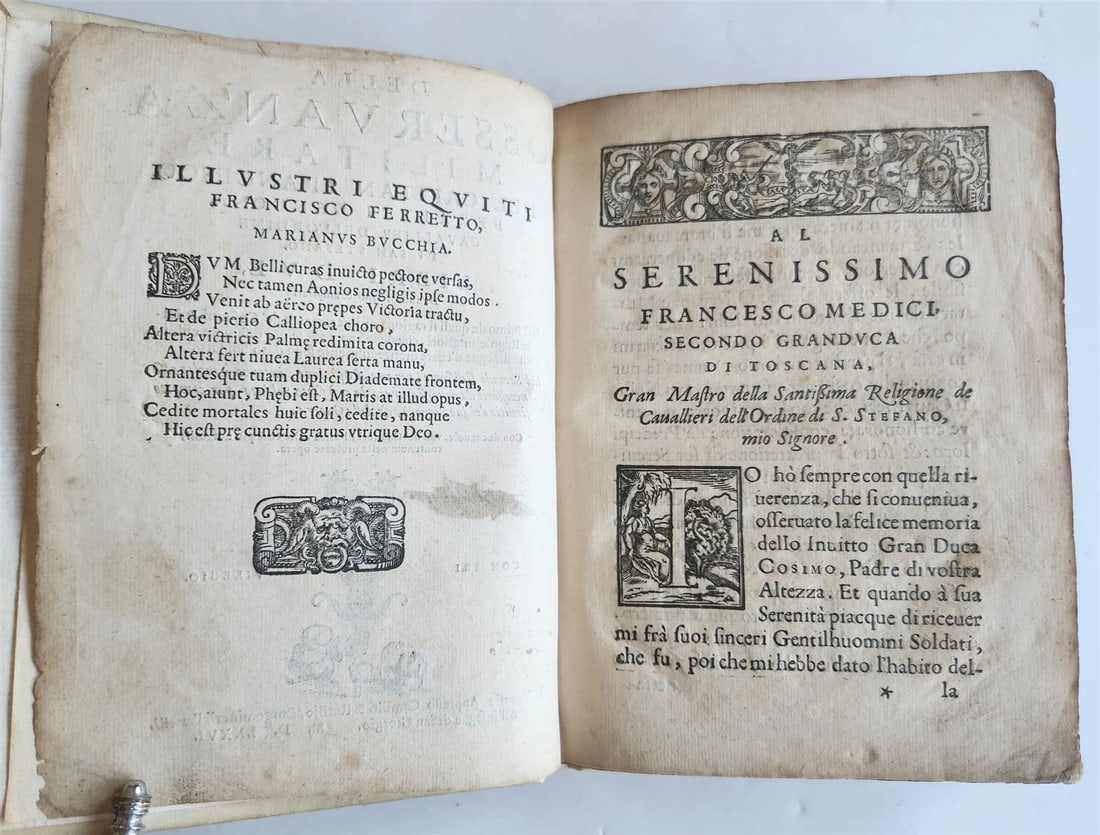 1576 ILLUSTRATED MILITARY TREATISE by Ferretti ANTIQUE Della osservanza militare - 16