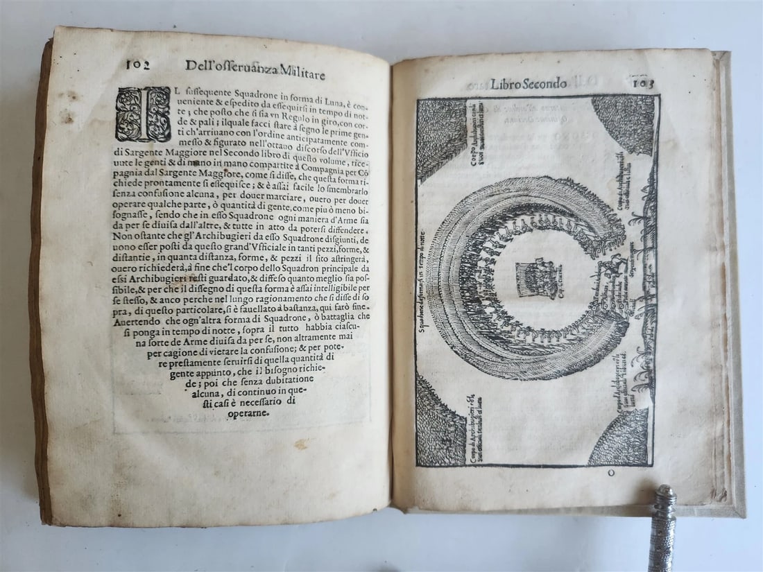 1576 ILLUSTRATED MILITARY TREATISE by Ferretti ANTIQUE Della osservanza militare - 2